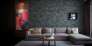 3D панели Сланец Black Waterfall Pencil6