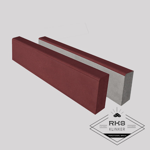 Поребрик тротуарный бордюр садовый SteinRus, БР100.20.8R, красный п/о