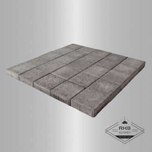 Тротуарная плитка BRAER, Лувр, Гранит на сером, 200х200х60 мм