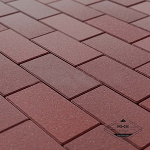 Брусчатка 200х100х60 мм., Тёмно-красная (верхний прокрас, минифаска)