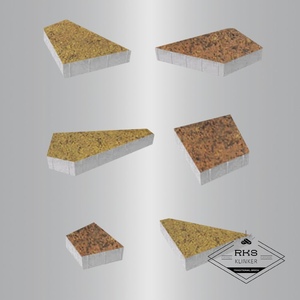 Тротуарная плитка ОРИГАМИ - Б.4.Фсм.8, Листопад гладкий, Саванна