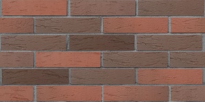 Кирпич облицовочный ЛСР, Красный Флэшинг, Рустик, 1НФ на сером шве