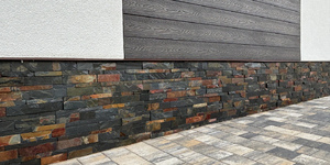 Цоколь из каменной мозаики купить 3D панели RKS SLATE Сланец Jack Multi Natural (7)