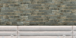 Стены под камень в интерьере 3D панели RKS SLATE Кварцит Ocean Green Natural натуральный материал