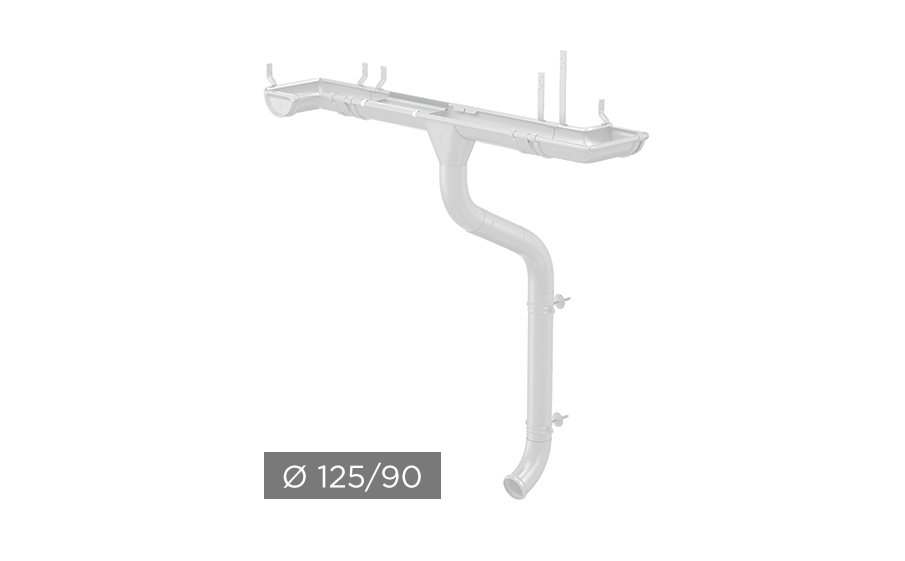 Водосточная система AQUASYSTEM PU 125/90 мм RAL 9003 в Волгограде