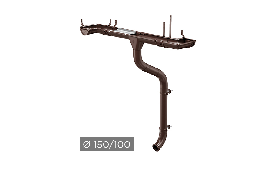 Водосточная система AQUASYSTEM PU 150/100 мм RAL 8017 в Волгограде