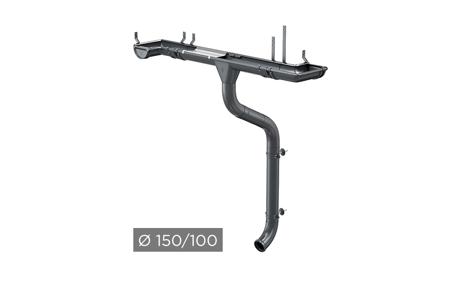 Водосточная система AQUASYSTEM PU 150/100 мм RAL 7024 в Волгограде