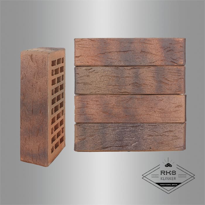 Кирпич облицовочный ЛСР, Ореховый флэш, Рустик, 1НФ в Волгограде