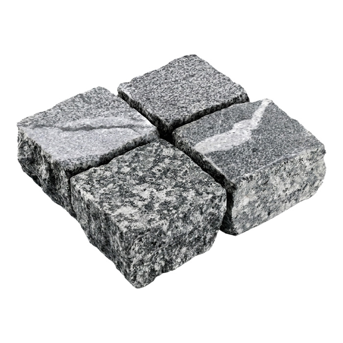 Гранитная брусчатка Snow Obsidian, Пиленая, 100x100 мм в Волгограде