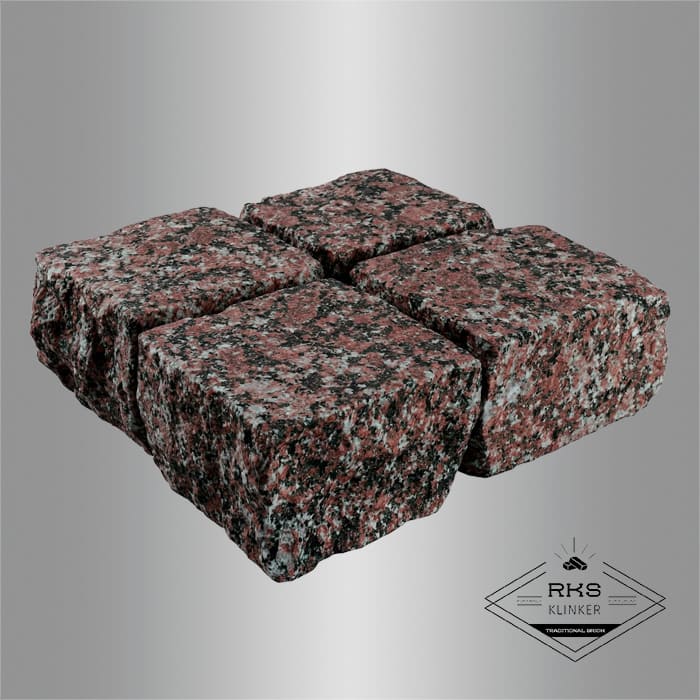 Гранитная брусчатка Гранатовый амфиболит, Колотая, 100x100 мм в Волгограде