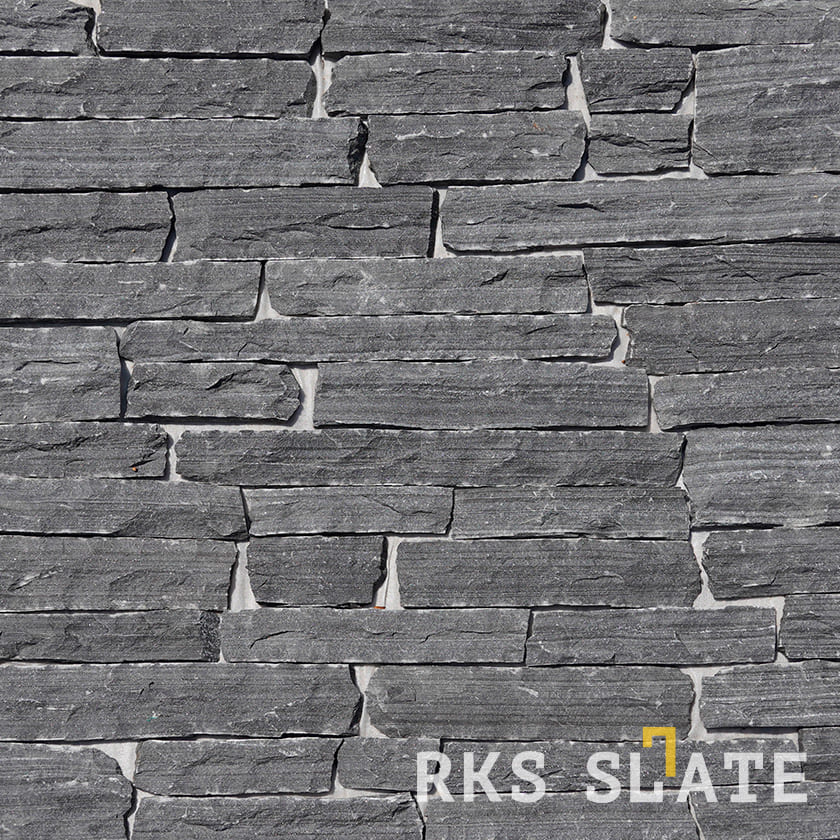 Фасадный облицовочный камень Monsoon Black Quartz Strips в Волгограде