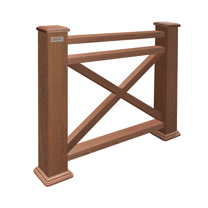 Ограждение из ДПК Outdoor, Кантри плюс, 3D STORM, Brown в Волгограде