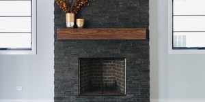 Каменный камин черный купить 3D панели RKS SLATE Сланец Black Slate Modern (5)