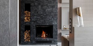 Каменный камин черный купить 3D панели RKS SLATE Сланец Black Slate Modern (6)
