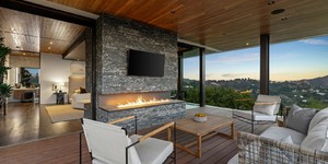 Камень для облицовки камина 3D панели Мрамор RKS Slate Woody Grey Classic готовый результат на фото (10)