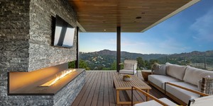 Камень для облицовки камина 3D панели Мрамор RKS Slate Woody Grey Classic готовый результат на фото (6)