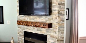 Камень для облицовки камина 3D панели Сланец Beige Slate от бренда RKS SLATE легкий монтаж (5)